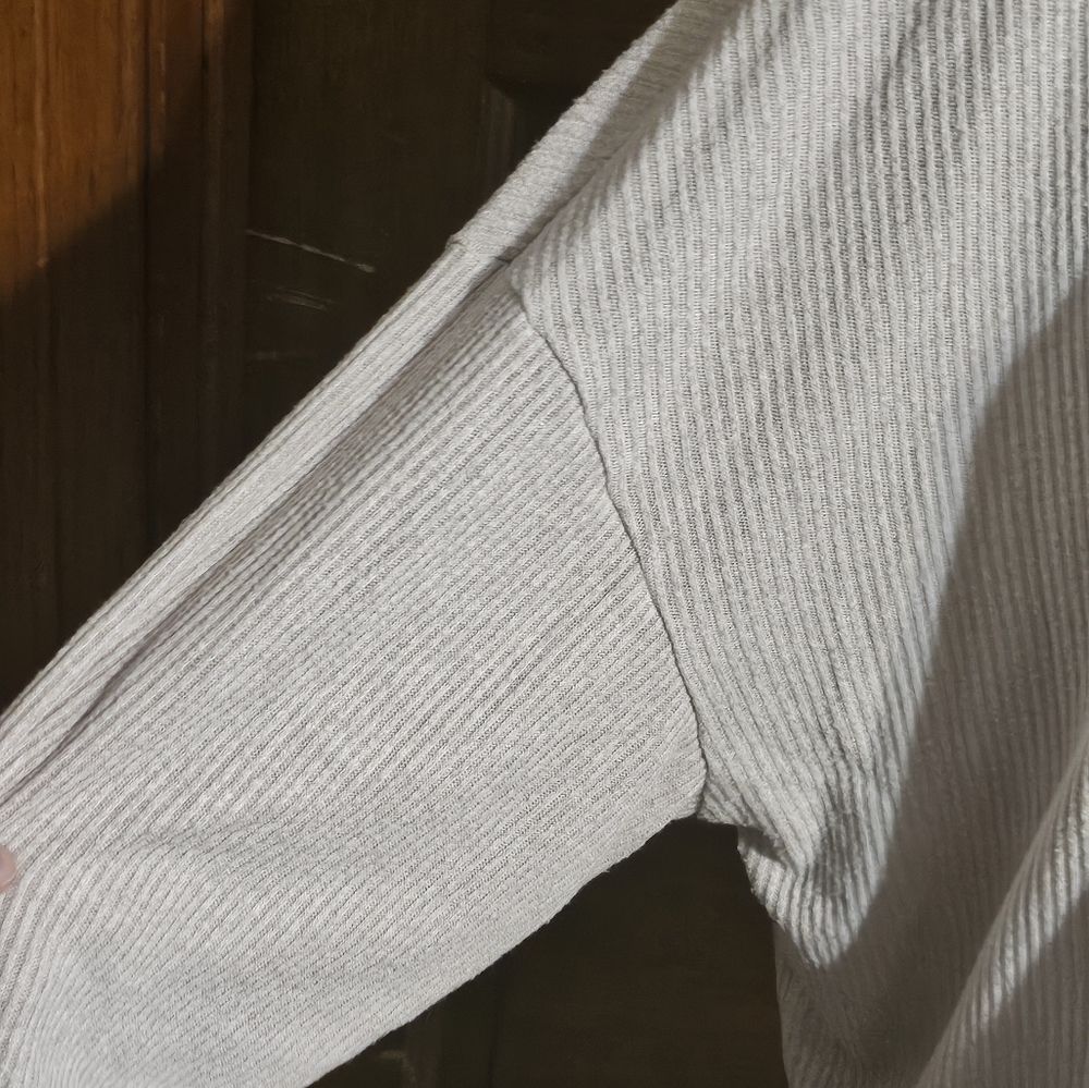 Express Factory Ribbed Drawstring hem top Sand Size M - Picture 6 of 10